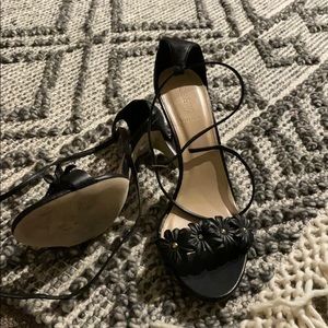 Italian leather black strappy sandals